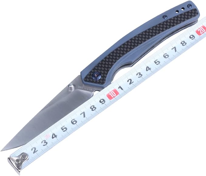 MASALONG Kni242 Folding Knife G10 Carbon Fiber Handle Outdoor Knife Fit Camping Wilderness Survival 59HRC hardness rust resistant blade