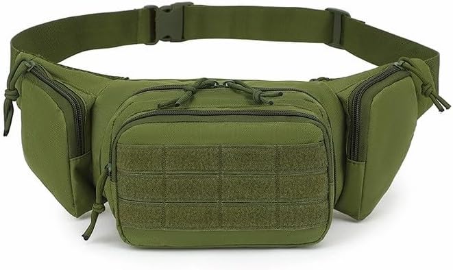 AIIHUA Tactical Fanny Pack for Concealed Carry EDC Waterproof Waist Pack with Laser-Cut MOLLE Panel Fits Full Size Pistols (Glock 17/Sig P320/M&ampP9) &amp Outdoor Gear Molle Tactical Waist Bag