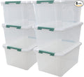 6-Pack 35 L Plastic Storage Box Latch Storage Box with Lids
