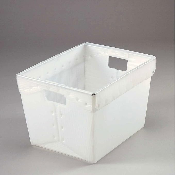 Postal Mail Tote Without Lid Corrugated Plastic Natural 18-1/2x13-1/4x12 - Lot of 10