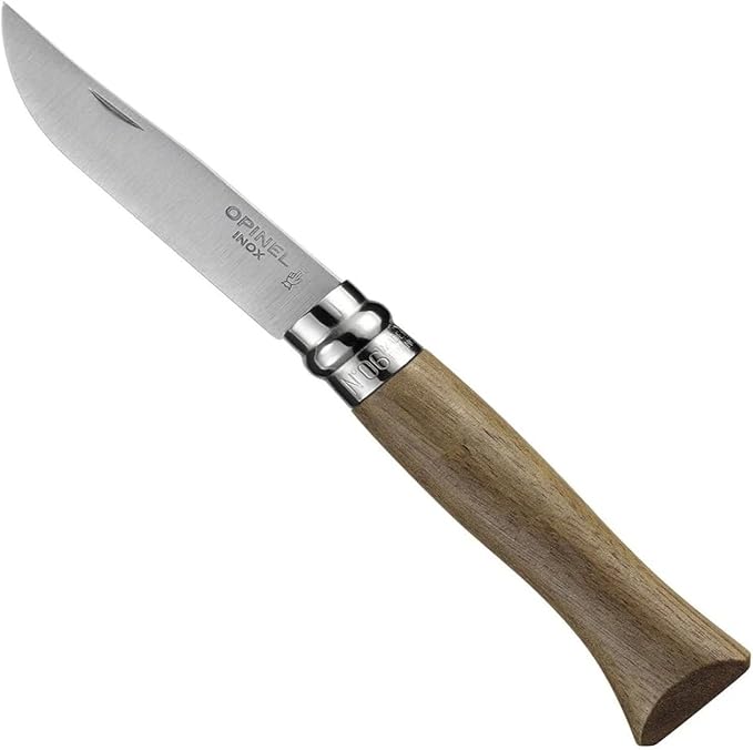 OPINEL No.06-No.09 Premium Woods Stainless Steel Folding Pocket Knife Made in France (No.06/Walnut)