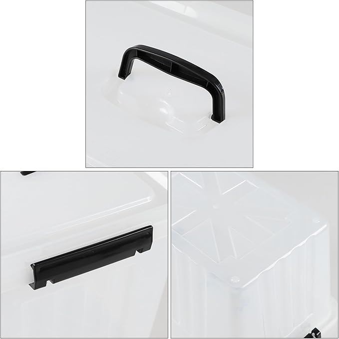 4 Packs 20 L Clear Plastic Storage Bins Stackable Organizer Containers with Lids Latching Box with Handle