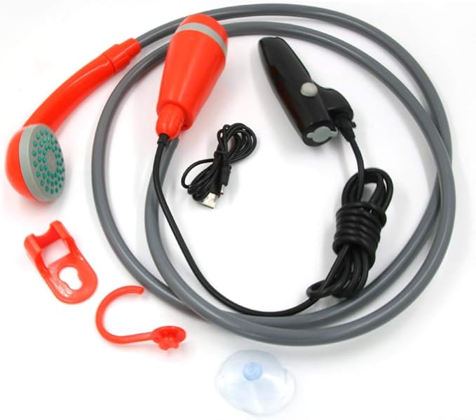 Portable outdoor ShowerElectric Rechargeable Camping Shower Pump for CampingHikingTravelPet CleaningCar WashWater Flower