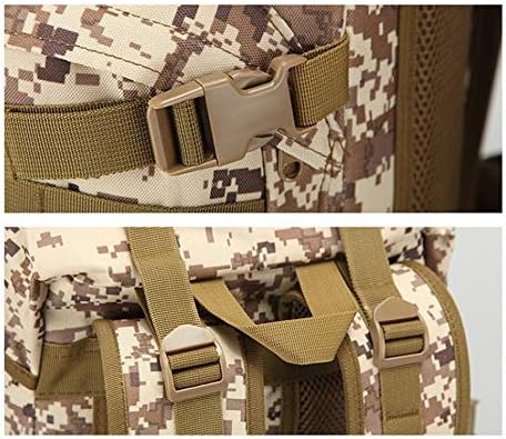 Outdoor Sports Pack Hiking Bag Tactical Rucksack Camo Knapsack Combat Camouflage Tactical Molle 50L Backpack - Tan