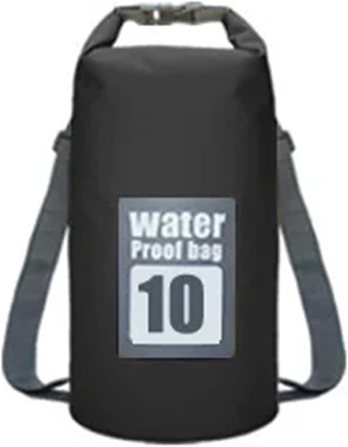 Waterproof Dry Bag 2pcs 5L/10L/15L/20L/30L Outdoor Sport PVC Waterproof Storage Dry Bag for Canoe Kayak Rafting Swimming Travel Kit Sack Backpack for SwimmingBoating(Black 10L)
