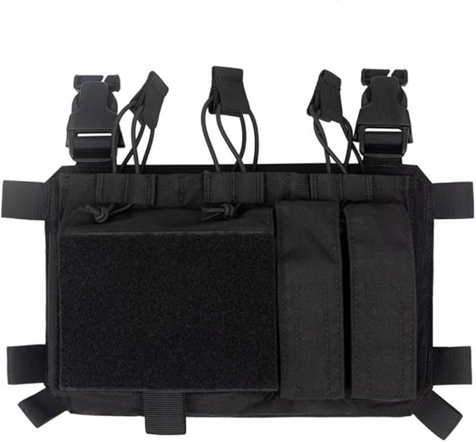 ACEXIER Tactical Pouch Front Flap Double Stack Abdominal Fanny Pack Tactical Airsoft Triple Mag Pouch for Hunting Vest
