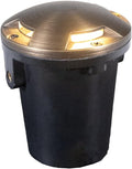 VOLT 12V 3-in-1 Waterproof IP68 Mini MR11 in-Grade Light with Brass Turret Top (Bronze) for Low Voltage Landscape Lighting on Pathway Driveway Deck or Dock