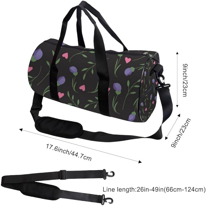 Gentle Love Easy Clean Gym Bag With Shoe Compartment Oxford Tote Bags Adjustable Shoulder Strap Convertible Carry Backpack Cute Weekender Bag For Work Cheer Gym Gear For Women