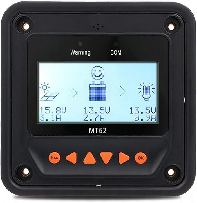 EPEVER MT-52 Remote Meter MT-52 Solar Controller LCD Display Remote Meter Fit for TracerAN BN TRIRON Series Solar Panel Battery Regulator