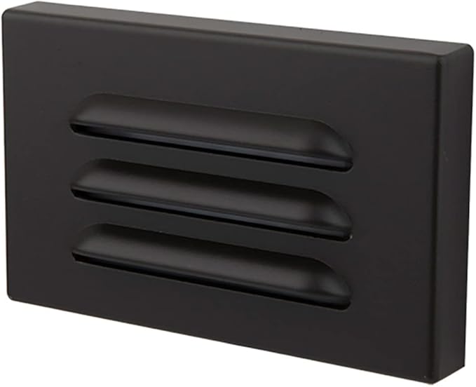 WAC Landscape Lighting 5in 12V LED Horizontal Louvered Surface Mounted Indoor or Outdoor Step Light and Wall Light 2700K Warm Built-in LED in Bronze