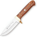 PUMA® IP Elk Hunter Oak Hunting Knife - German Steel - Clip Point Style - 4” blade 9/64” thick 8.5” total length - Leather Pocket Sewn Sheath