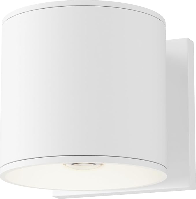 Maxim Lighting Stout 1-Light Wall Sconce | White Finish | Glass Shade | Transitional Wall Sconce | Ideal for Hallways Bedrooms &amp Bathrooms | Dimmable Wet Rated | 86214WT