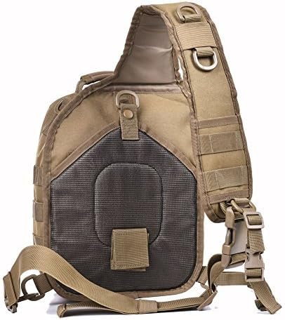 REEBOW GEAR Tactical Sling Pack for Men Military Single Shoulder Backpack Outdoor EDC Range Bag (Style 01-Tan)