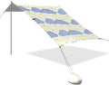 Beach Canopy with Windproof Ropes &amp Sandbags Beach Tent Sun Shade Sun Shelter for Camping Trips Fishing Backyard Fun or Picnics Dark Clouds