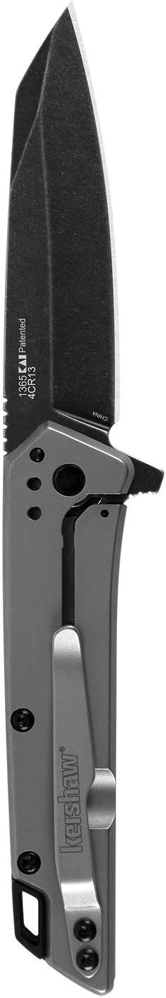 Kershaw Black Iridium Folding Pocket Knife &amp Misdirect Pocketknife 2.9 in. 4Cr13 Black-Oxide Blackwash Finish Blade
