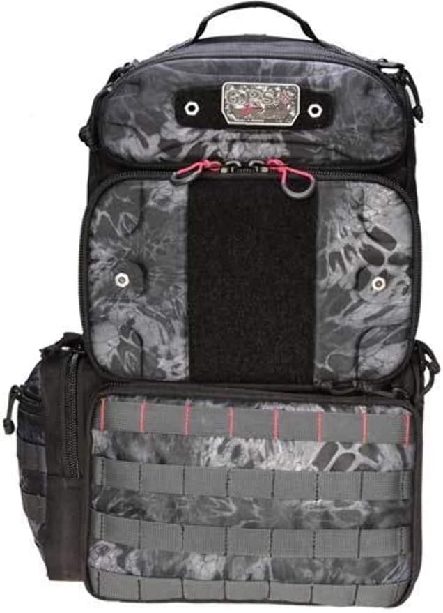 G.P.S. Tactical Tall Range Backpack | Holds 4 Handguns | MOLLE Webbing | Durable Waterproof Stain-Resistant Tactical Gear for Shooting &amp Hunting Prym1 Blackout