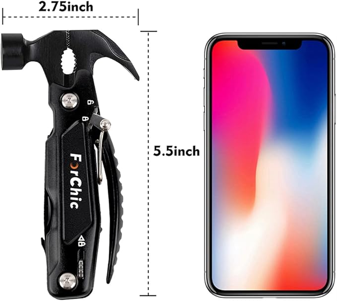 Hammer Multi Tool 12 in 1 Hammer Camping Gear Survival Tool Birthday Christmas Gift for Men Christmas Gifts for Dad Who Wants Nothing Mens Gifts for Him Dad Husband Grandpa Boyfriend