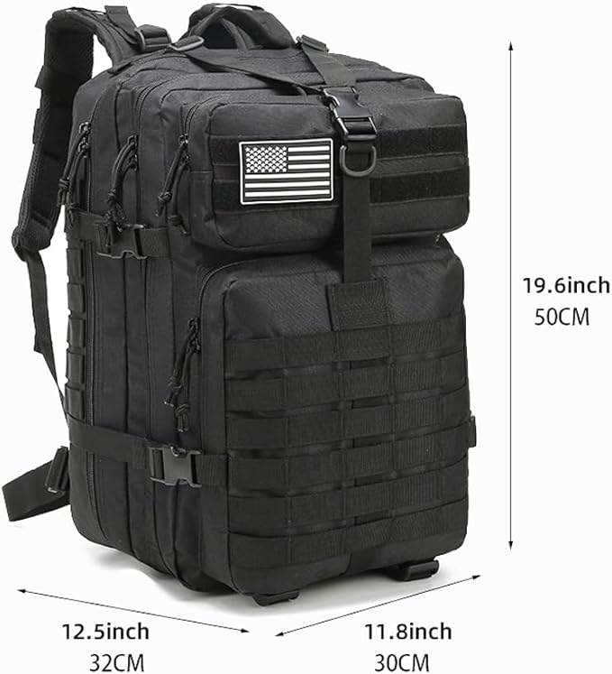Military Tactical Backpack Hunting Backpack for Men Hiking Camping Army Molle Daypack 3-Day Pack(Black1.2)