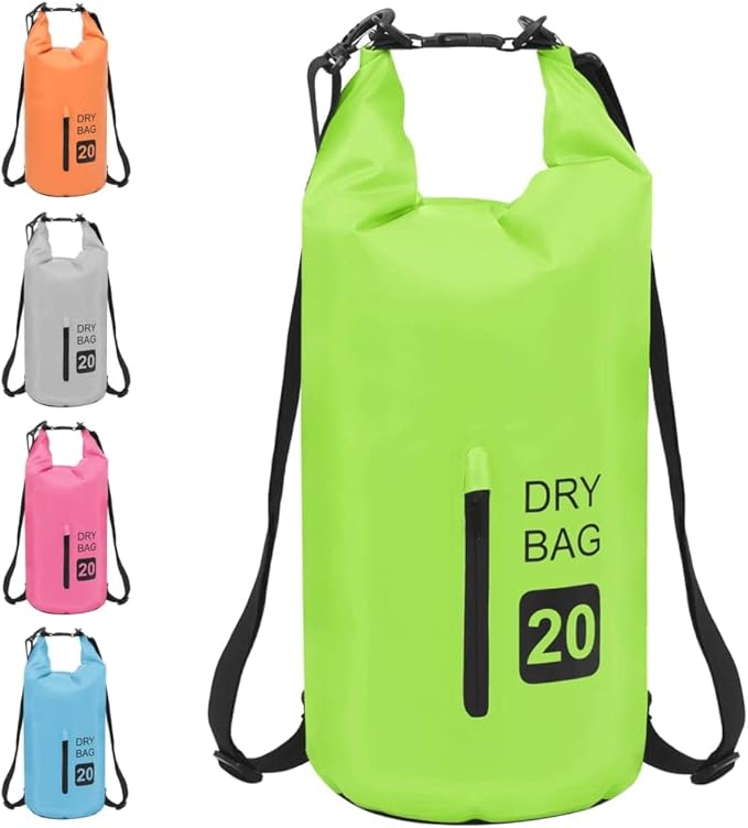 SKM Dry Bag with Zipper Green 5.3 gal PVCGreen (Weight 1.19KG)