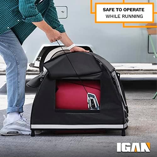 IGAN Small Inverter Generator Tent Cover While Running Compatible for Honda and Most 1000~2300 Watts Generators Portable Outdoor All-Weather Tarpaulin Cover for Rain Black