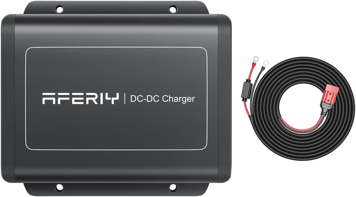 AFERIY DC060 600W Alternator Charger Fast DC to DC 12V/24V to 48V 6X Faster Charging for Portable Power Station Compatible with 95% Solar Generators for RV SUV Camping