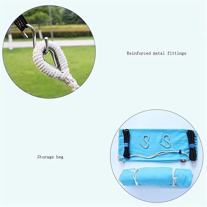 Portable Hammock Portable Child Hammock Green Fabric Air Hanging Swinging Camping Hammocks Kid Cotton Fabric Canvas Travel Hang Bed for Backpacking Beach (Color : Blue)