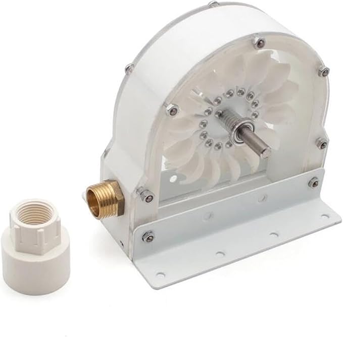 100-300W 1PC Hydraulic Generator High-Efficiency Pelton Turbine Portable Water Flow Generator Impact Water Runner Bucket Wheel DIY Hydroelectric Power Station(With pipe)