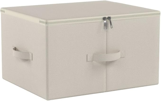 iwill CREATE PRO Collapsible Rigid Storage Bins with Lid Shelves Clothes Storage Cubes Tide Up Your Wardrobe Beige Set of 2