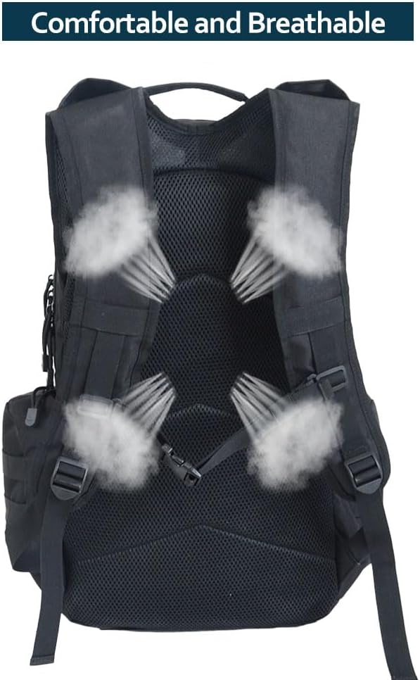 45L Waterproof Fishing Hunting Backpack Outdoor Military Rucksacks Tactical Sports Camping Hiking Trekking Bags (Black)