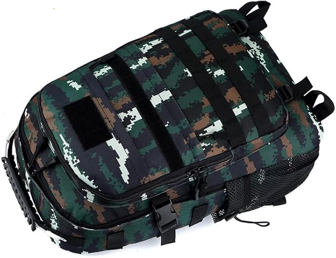 35L Army 3 Days Assault Pack Molle Bag with USB Charging Port Military Tactical Hiking Camping Backpack fit 15.6 Laptop for Men and Women land camouflage