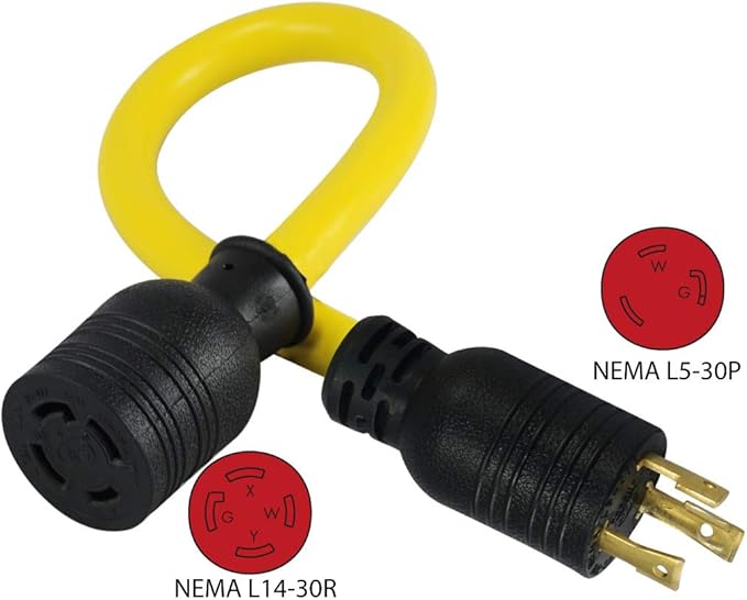 Generator adapter L5-30 P male to L14-30 R female twist lock 120 voltage adapter