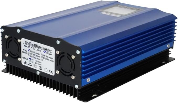Y&ampH 1200W Grid Tie Inverter Power Limiter LCD Display DC55-90V Solar Input AC110V Pure Sine Wave Output for 48V60V Battery