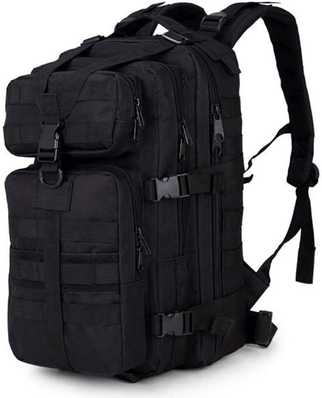 Outdoor Sports Pack Hiking Bag Tactical Rucksack Camo Knapsack Combat Camouflage Tactical 35L Molle Backpack - Black