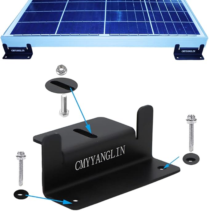 Solar Panel Mounting Brackets Z Bracket with Nuts and BoltsSuitable for 50W to 150W Solar Panels on RVBoatsMotorhome Cabins Sheds GaragesOff GridBlack4 Units (16PCS)