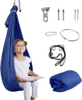 Aokitec Therapy Swing for Kids with Special Needs (Hardware Included) Snuggle Swing Cuddle Indoor Outdoor Adjustable Hammock for Children with ADHD Asperger Sensory Integration (Midnight Blue)
