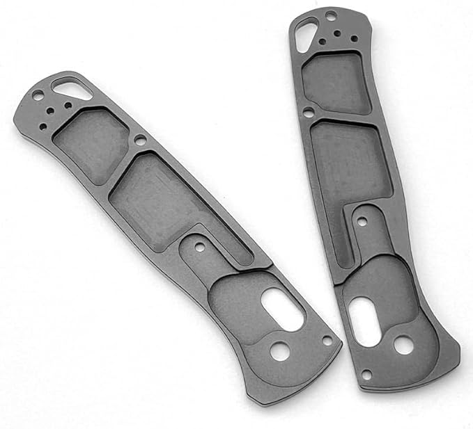 1 Pair Custom Aluminum Alloy Scales Fits for Bugout 535 Premium CNC Handle Patch(Black)