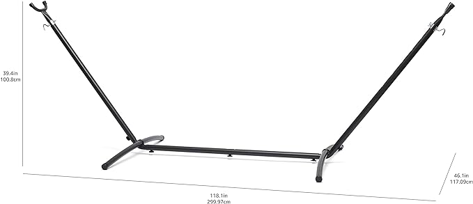 Amazon Basics 2 Person Heavy Duty Portable Sturdy Hammock Stand for Outside Easy Assembly Includes Carrying Case 9 foot Black