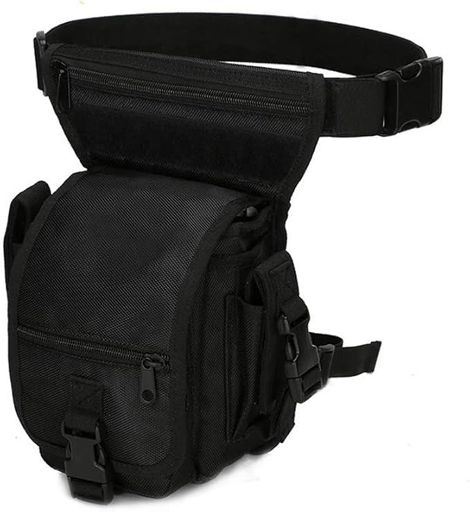 Outdoor Sports Hiking Versipack Camouflage Bag Tactical Leg Pack - Black
