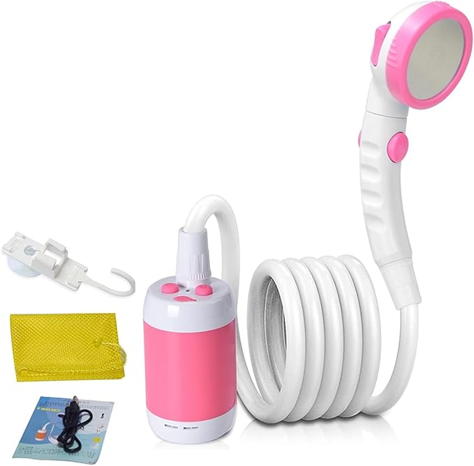 Portable Outdoor Shower Pump Rechargeable Battery Portable Shower for Camping Camp Suitable Electric showerhead for Hiking Campsites
