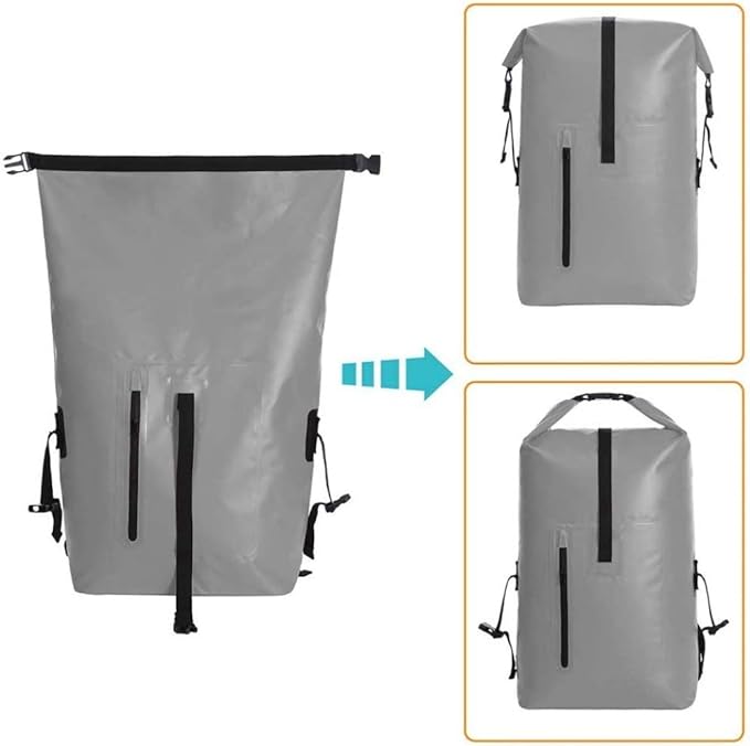 qiuqiu Waterproof Dry Bags Backpack 40L Heavy Duty Roll-Top Closure Travel Backpack for Boating Beach Kayaking Skiing Fishing Camping Swimming