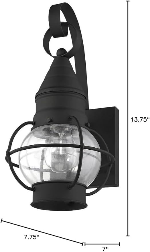 Livex Lighting 26900-91 Transitional One Light Outdoor Wall Lantern from Newburyport Collection in Pwt Nckl B/S Slvr. Finish Brushed Nickel