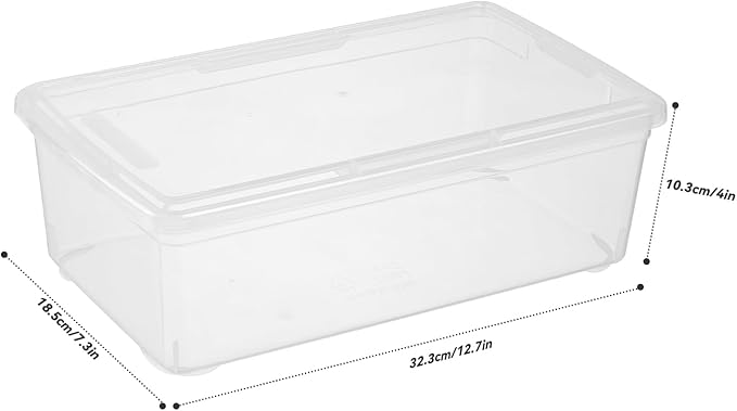 8 Packs 6 Quart Latching Storage BoxShoe Boxes Clear Plastic Stackable Storage Bins With Lids Stackable Storage Containers Plastic Shoe Boxes With Lids (Clear 8 Pack)