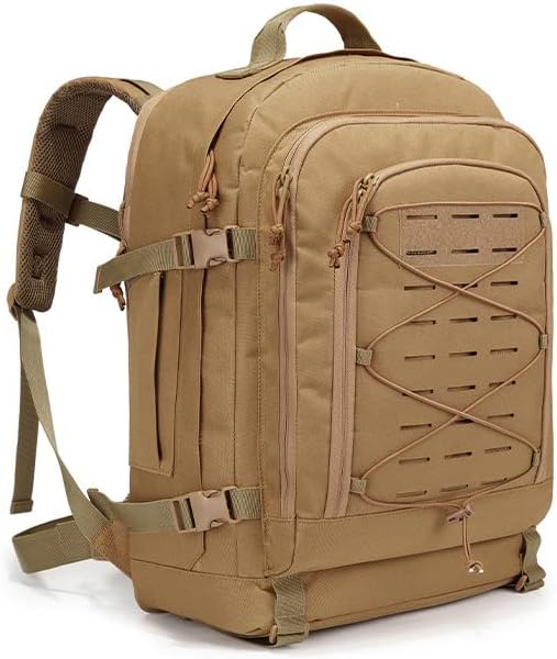 Outdoor Sports Pack Hiking Bag Rucksack Knapsack Combat Camouflage Tactical Backpack - Tan