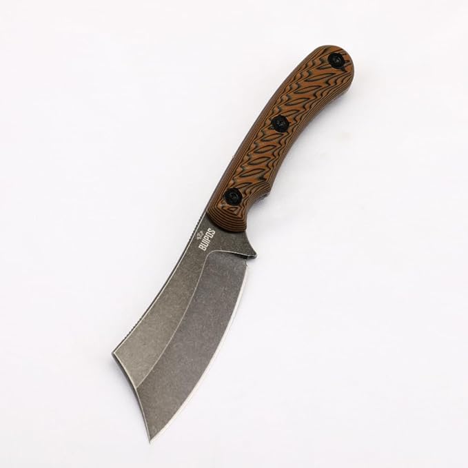 3.3 Inch DC53 Fixed Blade Outdoor Camping Straight Knife with Kydex Sheath Gift for Men (Yellow handle black blade)