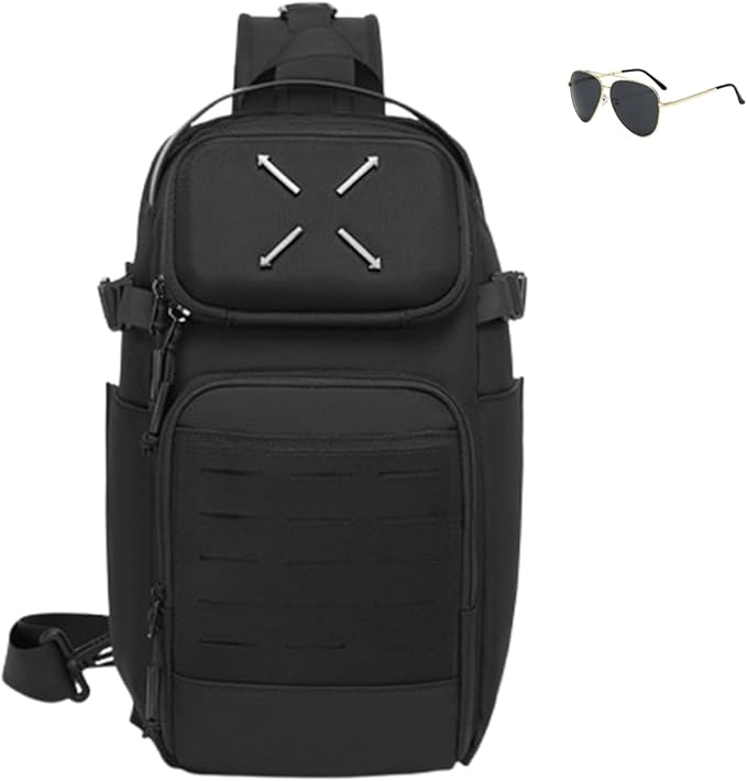 Military Tactical Sling BackpackDurable Crossbody Shoulder Bag for MenOutdoor Hiking Travel &amp Everyday Carry (black)