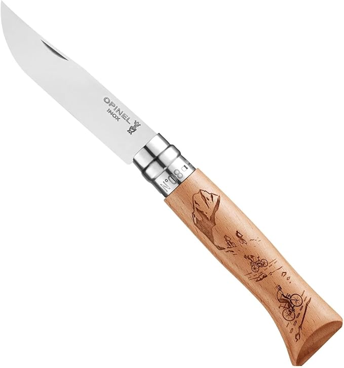 Opinel No8 Stainless Steel Pocket Knife - Alpine Adventures Collection - Mountain Biking
