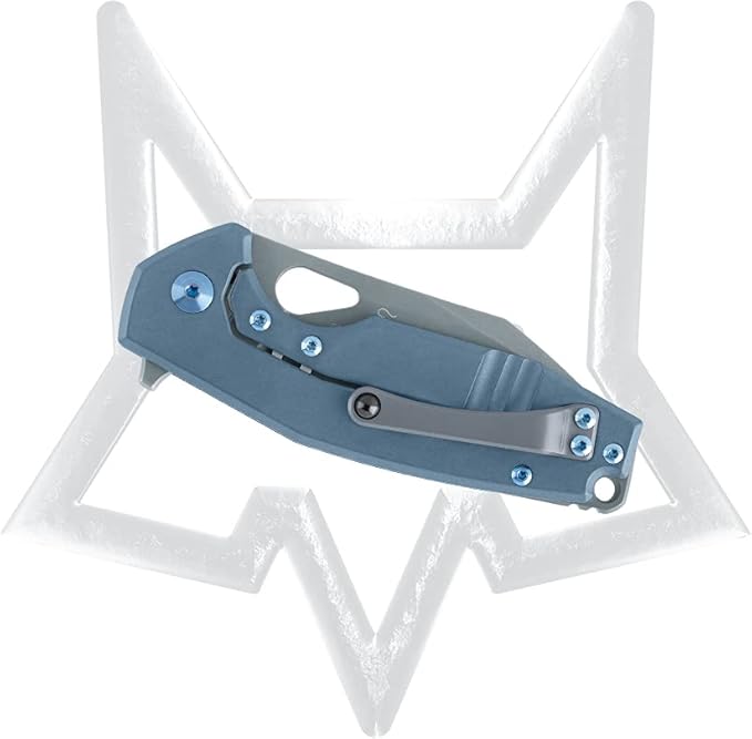 FOX Knives Yaru Frame Lock 527TI Pocket Knife CPM S90V Stainless Steel and Blue Titanium