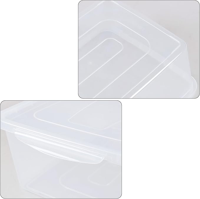 16 Quart Clear Plastic Storage Box Plastic Storage Latching Bin With Lid 6 Packs