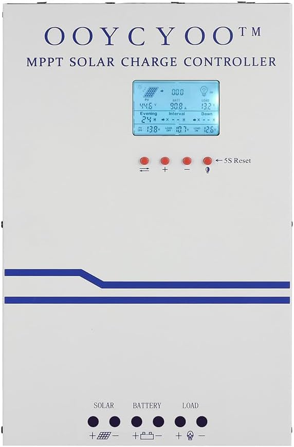 100 Amp MPPT Charge Controller MPPT 12V 24V 36V 48V Auto 100amp Solar Charge Regulator Max 150V w/LCD Display Work with AGM Gel Flooded and Lithium Max Input Power 5000W