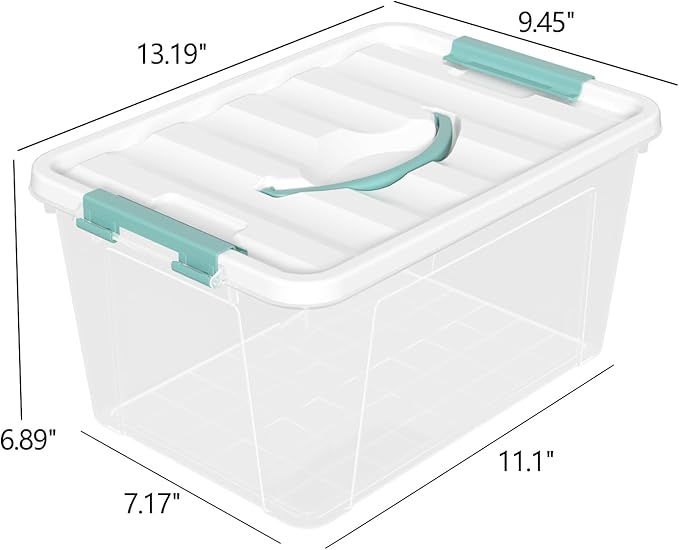 6-Pack Clear Storage Latch Bins 14 L Plastic Storage Boxes with Lid